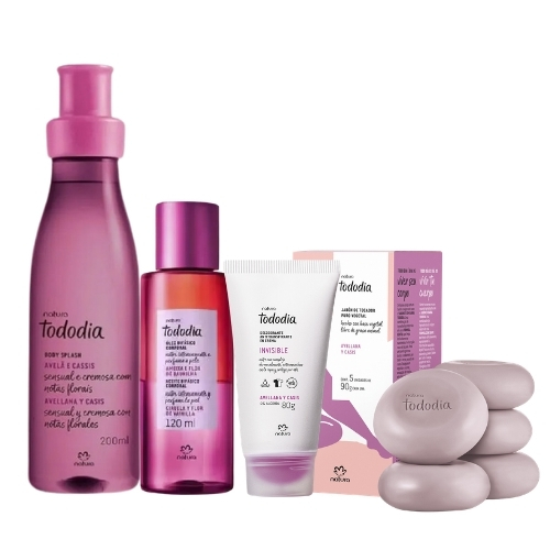 BODY AVELLANA Y CASSIS 200 ML + ÓLEO BIFÁSICO CORPORAL 120 ML + JABÓN EN BARRA X5 UNIDADES 90 G C/U + DESODORANTE EN CREMA 80 G