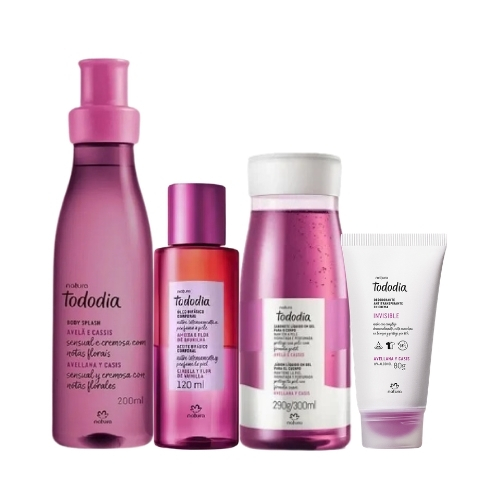 BODY AVELLANA Y CASSIS 200 ML + ÓLEO BIFÁSICO CORPORAL 120 ML + JABÓN LÍQUIDO 290 G + DESODORANTE EN CREMA 80 G