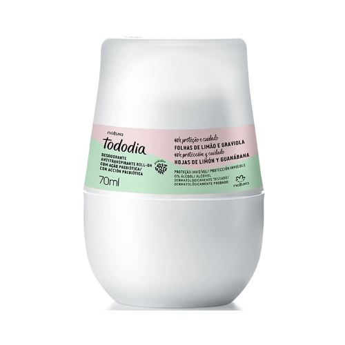 DESODORANTE ANTITRASPIRANTE ROLL-ON TODODIA HOJAS DE LIMÓN Y GUANÁBANA, 70ML
