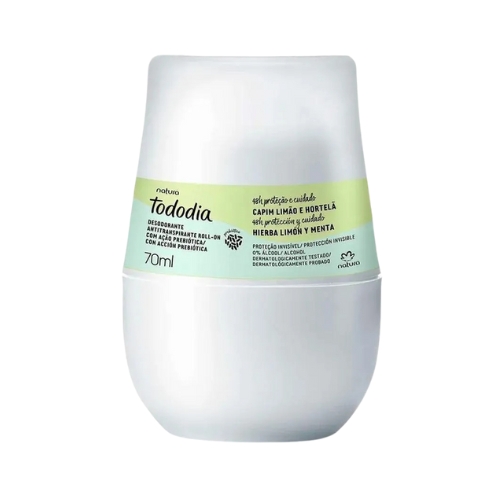 DESODORANTE ANTITRASPIRANTE ROLL-ON TODODIA HIERBA DE LIMÓN Y MENTA, 70ML