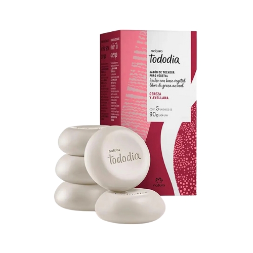 JABONES EN BARRA TODODIA CEREZA Y AVELLANA X5 90G C/U