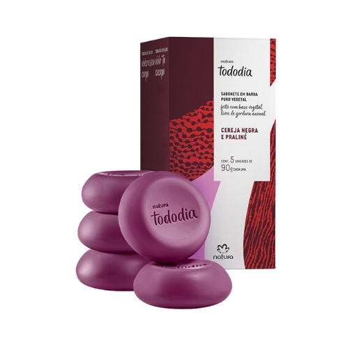 JABONES EN BARRA TODODIA CEREZA NEGRA Y PRALINE X5 90G C/U