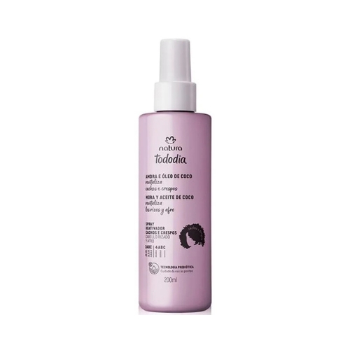 SPRAY REACTIVADOR CABELLO RIZADO O AFRO TODODIA MORA Y ACEITE DE COCO, 200ML