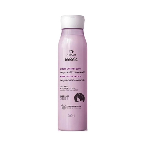 SHAMPOO CABELLO RIZADO O AFRO TODODIA MORA Y ACEITE DE COCO, 300ML