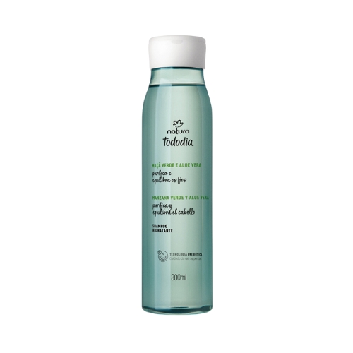 SHAMPOO HIDRATANTE PARA EL CABELLO TODODIA MANZANA VERDE Y ALOE VERA, 300ML
