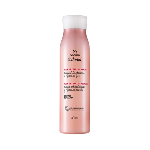 SHAMPOO REPARADOR PARA EL CABELLO TODODIA FLOR DE CEREZA Y AGUACATE, 300ML
