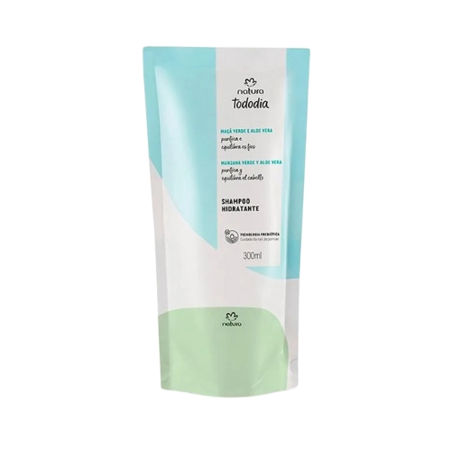 REPUESTO SHAMPOO HIDRATANTE PARA EL CABELLO TODODIA MANZANA VERDE Y ALOE VERA, 300ML