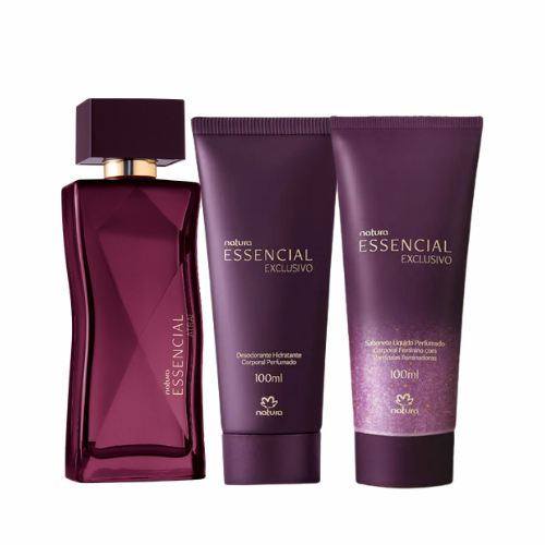 PERFUME ESSENCIAL EXCLUSIVO 50 ML + DESODORANTE HIDRATANTE + JABÓN LÍQUIDO 100 ML