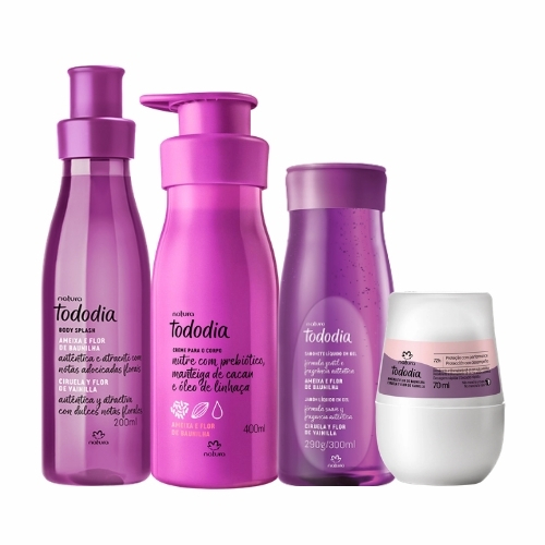 BODY CIRUELA Y FLOR DE VAINILLA 200 ML + CREMA CORPORAL 400 ML + JABÓN LÍQUIDO 290 G + DESODORANTE ROLL-ON 70 ML