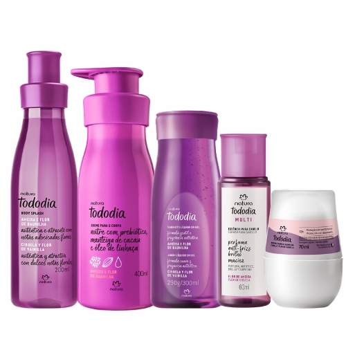 BODY CIRUELA Y FLOR DE VAINILLA 200 ML + CREMA CORPORAL 400 ML + JABÓN LÍQUIDO 290 G + DESODORANTE 70 ML + PERFUME DE CABELLO 60 ML