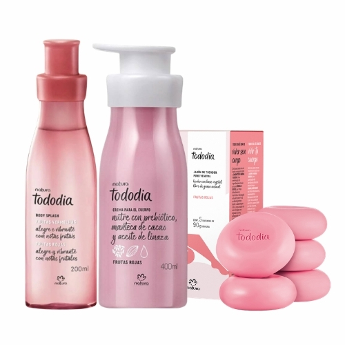 BODY FRUTOS ROJOS 200 ML + CREMA CORPORAL 400 ML + JABÓN EN BARRA X5 UNIDADES 90 G C/U