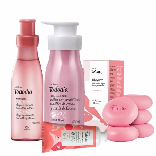 BODY FRUTOS ROJOS 200 ML + CREMA CORPORAL 400 ML + JABÓN EN BARRA X5 UNIDADES 90 G C/U + CREMA DE MANOS 50 ML