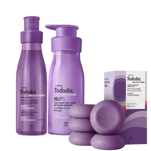 BODY MORA Y FLOR DE DURAZNO 200 ML + CREMA CORPORAL 400 ML + JABÓN EN BARRA X5 UNIDADES 90 G C/U