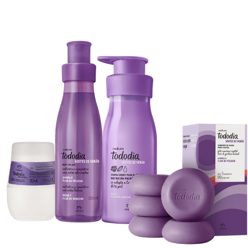 BODY MORA Y FLOR DE DURAZNO 200 ML + CREMA CORPORAL 400 ML + JABÓN EN BARRA X5 UNIDADES 90 G C/U + DESODORANTE ROLL-ON 70 ML