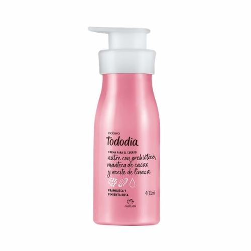 CREMA CORPORAL TODODIA FRAMBUESA Y PIMIENTA ROSA, 400ML