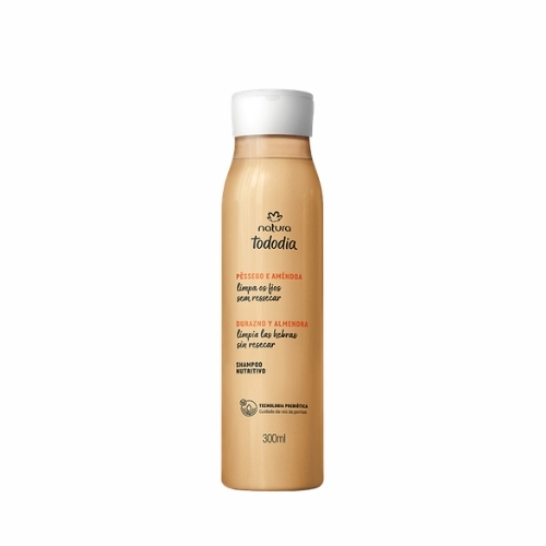 SHAMPOO NUTRITIVO PARA EL CABELLO TODODIA DURAZNO Y ALMENDRA, 300ML