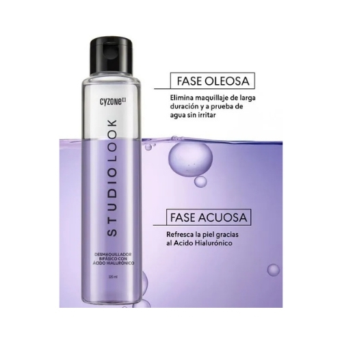 STUDIO LOOK DESMAQUILLANTE BIFÁSICO CON ÁCIDO HIALURÓNICO, 120 ML