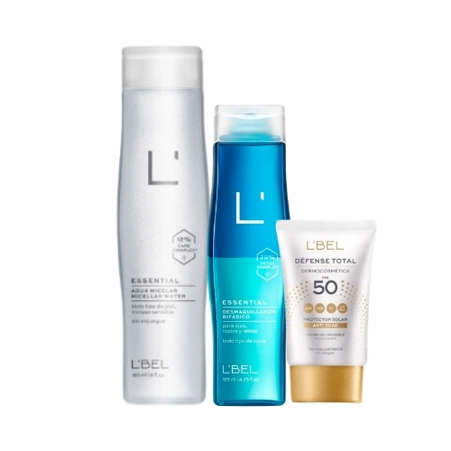AGUA MICELAR 180ML + DESMAQUILANTE BIFÁSICO 125ML + PROTECTOR SOLAR