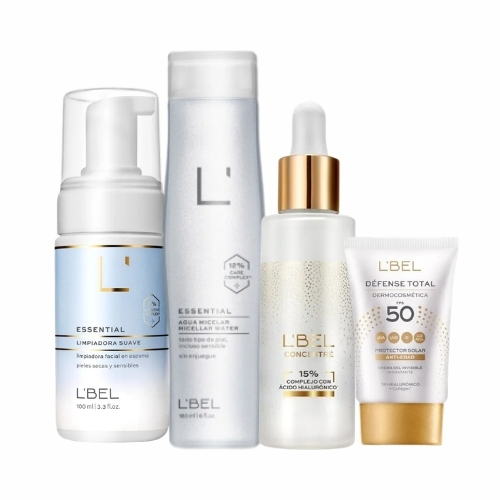 LIMPIADOR 100ML + AGUA MICELAR 180ML + ÁCIDO HIAULÓNICO + PROTECTOR SOLAR